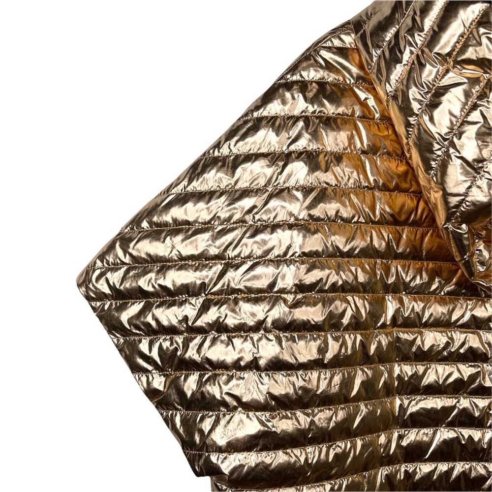 THINK ROYLN Heroine Quilted Down Filled Poncho in Rose Gold Metallic - Picture 12 of 15